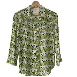 52 Conversations  by Anthropologie Colloquial Cat Print Shirt‎ Size 2